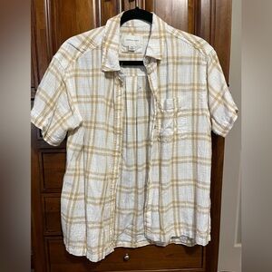 Linen Blend Plaid Button Down shirt